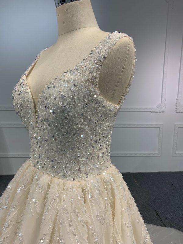 PD007 BYG LACE UP A LINE WEDDING DRESS - Image 3