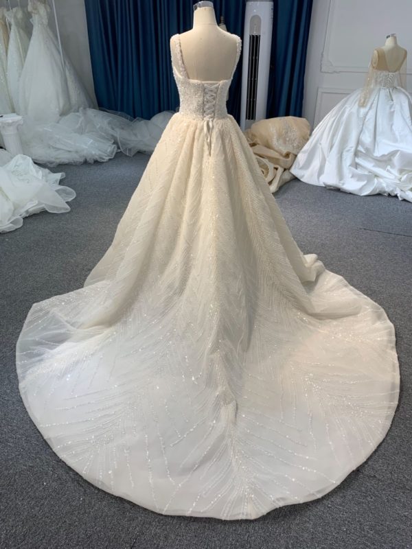 PD007 BYG LACE UP A LINE WEDDING DRESS - Image 4
