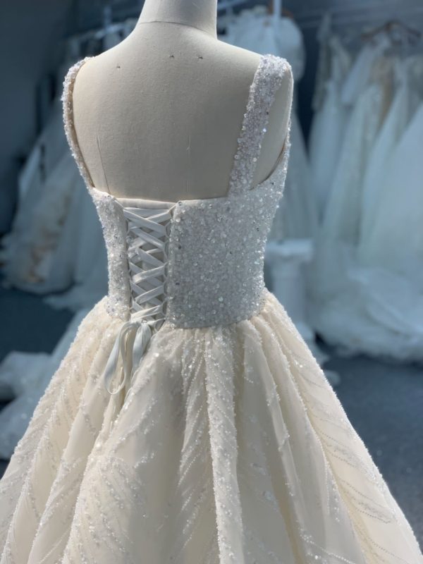 PD007 BYG LACE UP A LINE WEDDING DRESS - Image 5