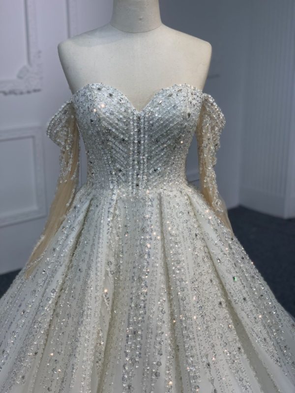 PD010 BYG LACE UP A LINE WEDDING DRESS - Image 4