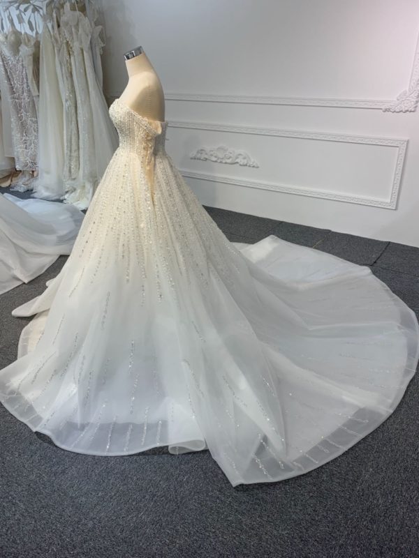 PD010 BYG LACE UP A LINE WEDDING DRESS - Image 3