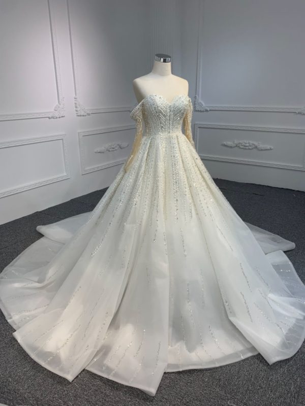 PD010 BYG LACE UP A LINE WEDDING DRESS - Image 2