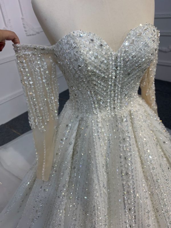 PD010 BYG LACE UP A LINE WEDDING DRESS - Image 5