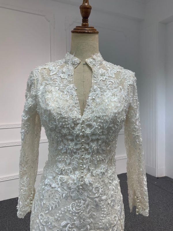 BYG TOP QUALITY LACE MERMAID DRESS WITH DETACHABLE TRAIN - Image 5