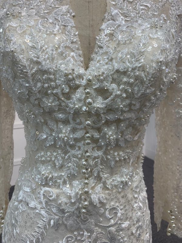 BYG TOP QUALITY LACE MERMAID DRESS WITH DETACHABLE TRAIN - Image 6