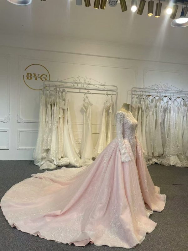 Long Sleeve Lace Wedding Dress - Image 6