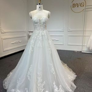 BYG503 STRAPLESS A LINE WEDDING DRESS