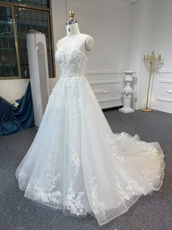 BYG503 STRAPLESS A LINE WEDDING DRESS - Image 3