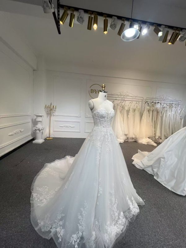 BYG503 STRAPLESS A LINE WEDDING DRESS - Image 4