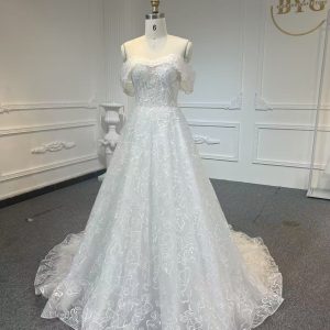 BYG 507  DETACHABLE OFF-THE-SHOULDRE A-LINE DRESS