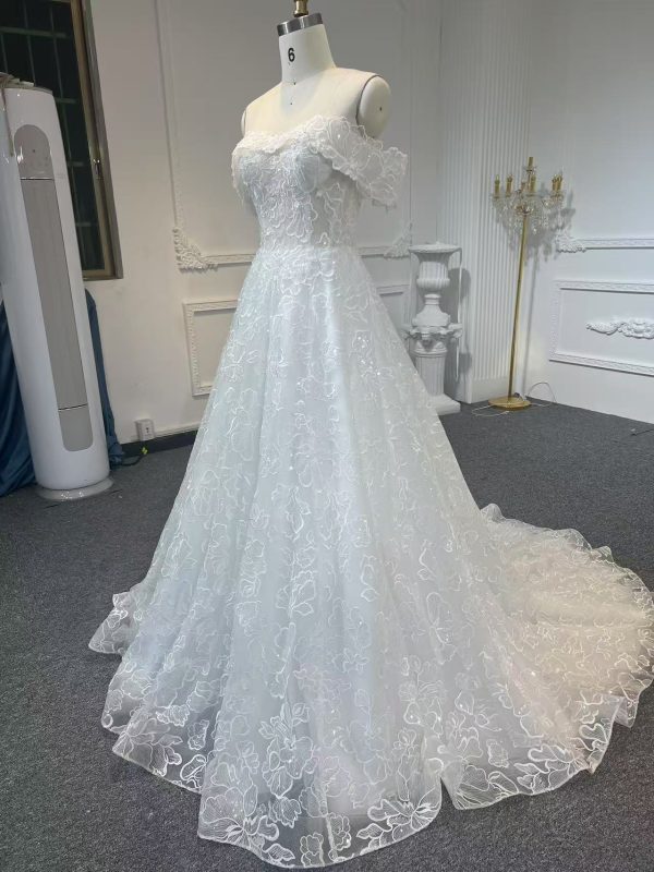 BYG 507  DETACHABLE OFF-THE-SHOULDRE A-LINE DRESS - Image 3