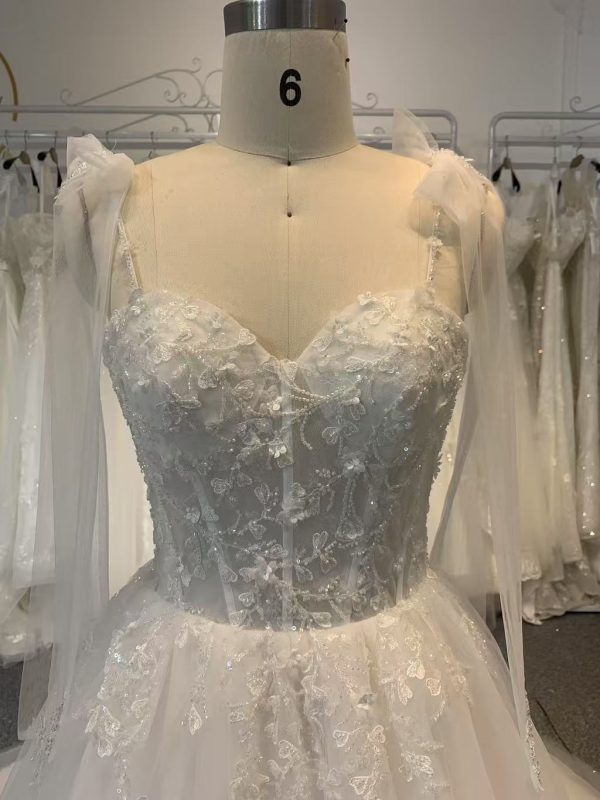 BYG500 FORAL AINE STRIPS WITH BOW DECOTARION ON SHOULDERS - Image 2