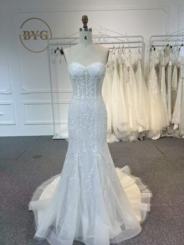 BYG504 A MERMAID DRESS PAIRED WITH A SMALL COAT. - Image 2
