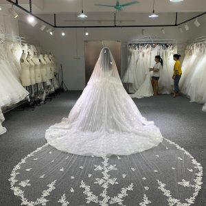 BYG Lace Long Veil 2 Layers Bridal Veil