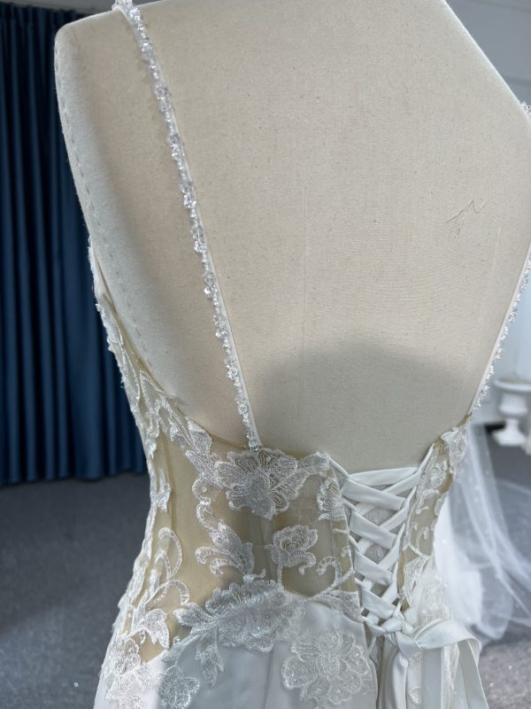 BYG-#F5203-Sexy suspender mermaid handmade lace beaded wedding dress - Image 5