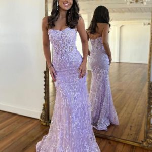 BYG-20 Strapless Skirt With high-end lace appliqués, Mermaid evening dress,