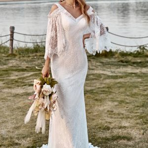 BYG-28 Premium lace appliqué mermaid dress