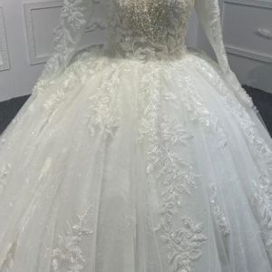 BYG #BYG001 LUXURY V NECK FULL LACE BALL GOWN