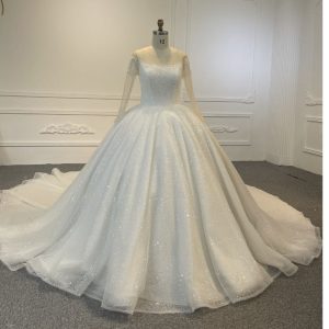 BYG24-15 THE UPPER BODY BEADED LUXURY LONG SLEEVE BALL GOWN