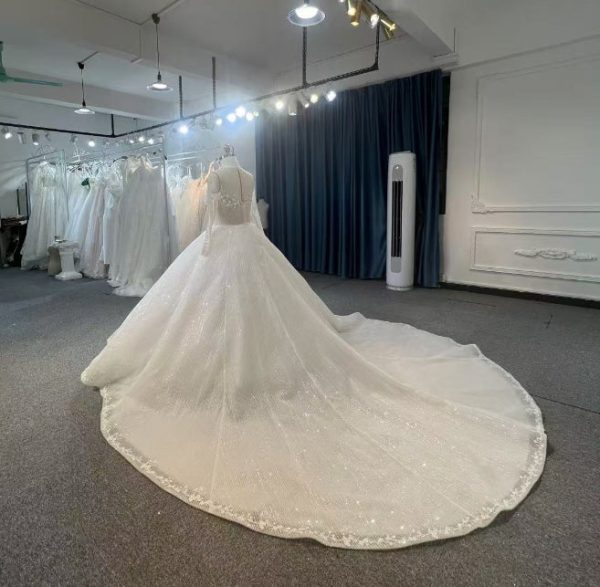 BYG24-35 FLOWER LACE COVER UP CHEST BALL GOWN WEDDING DRESS - Image 2