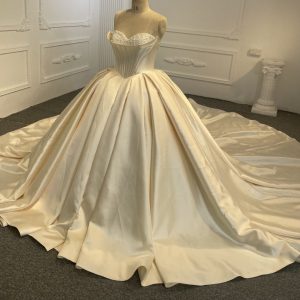 BYG24-9 STRAPLESS BEADED BALL GOWN DRESS