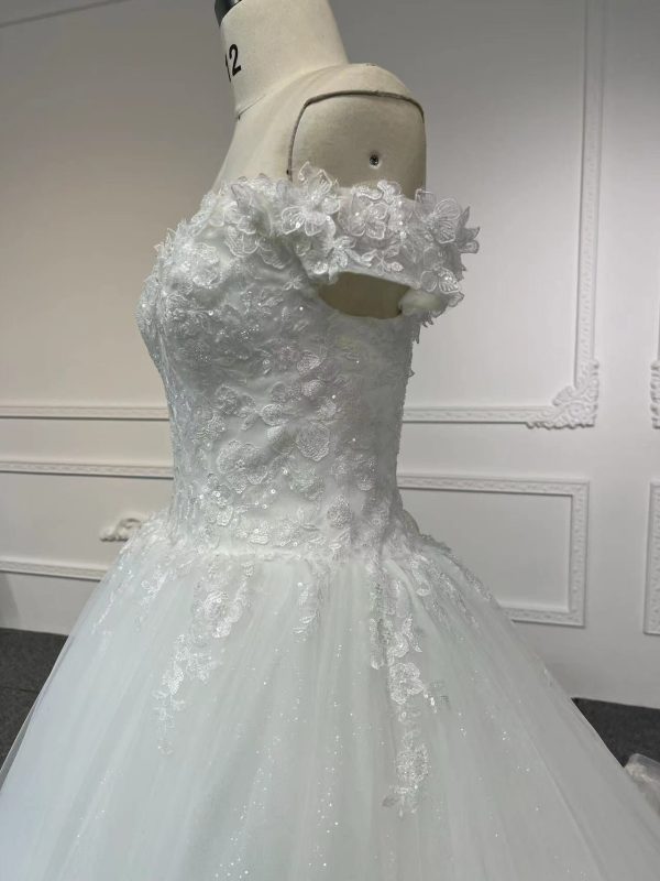 BYG #29633-2 SHOULDER STRAP HAND-BEADED LARGE CANOPY WEDDING DRESS - Image 5