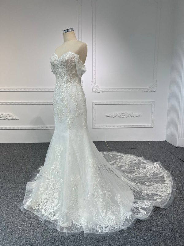 BYG#LB45 HOT SALING LACE BEADING MERMAID WEDDING DRESS - Image 2