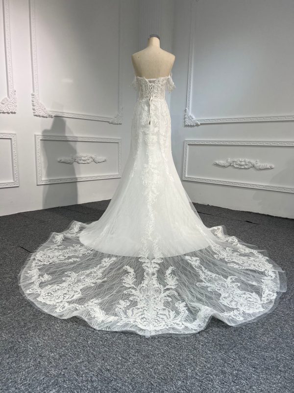 BYG#LB45 HOT SALING LACE BEADING MERMAID WEDDING DRESS - Image 3