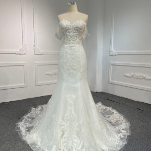 BYG#LB45 HOT SALING LACE BEADING MERMAID WEDDING DRESS