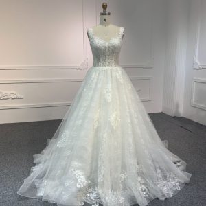 BYG #Y2311 LACE UP A LINE WEDDING DRESS