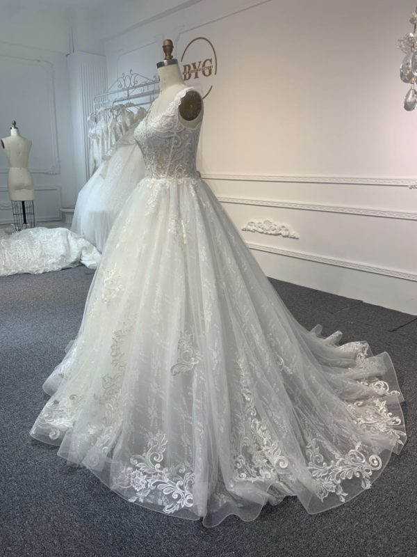 BYG #Y2311 LACE UP A LINE WEDDING DRESS - Image 2
