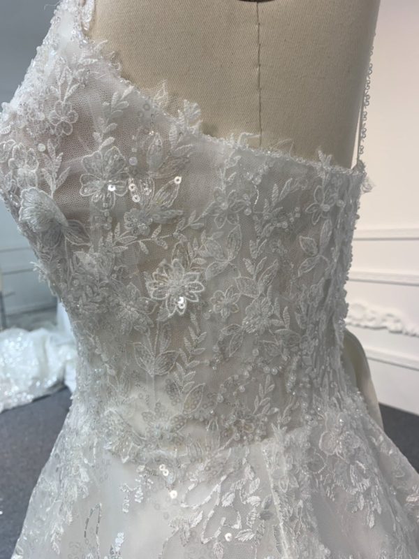 BYG#Y2313 DEEP V NECKLINE A LINE WEDDING DRESS WITH SMALL SHOULDER STRAP - Image 6