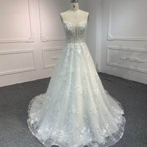 BYG#Y2314 LACE BEADINGS A LINE WEDDING DRESS