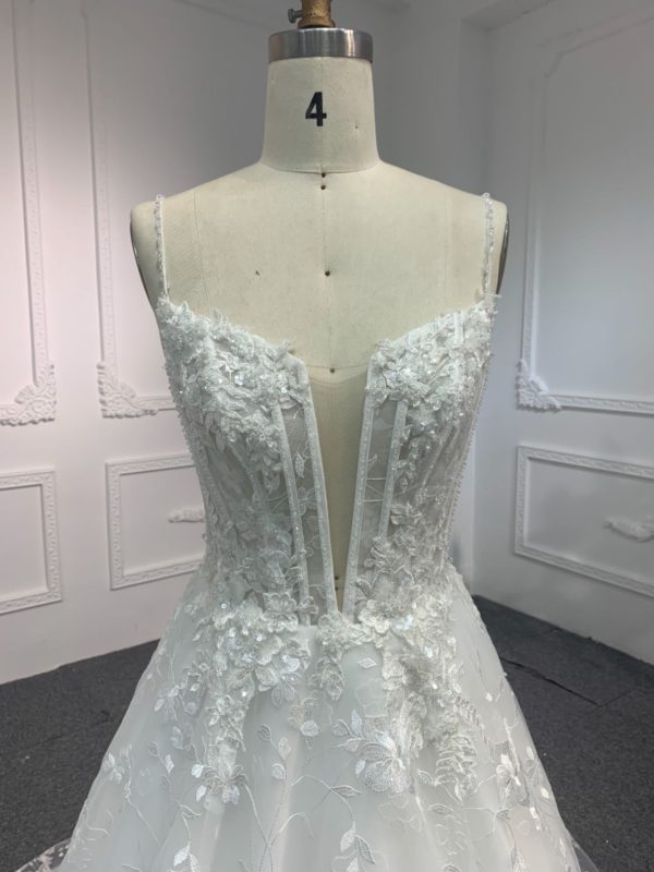 BYG#Y2314 LACE BEADINGS A LINE WEDDING DRESS - Image 3