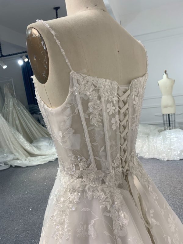 BYG#Y2314 LACE BEADINGS A LINE WEDDING DRESS - Image 5