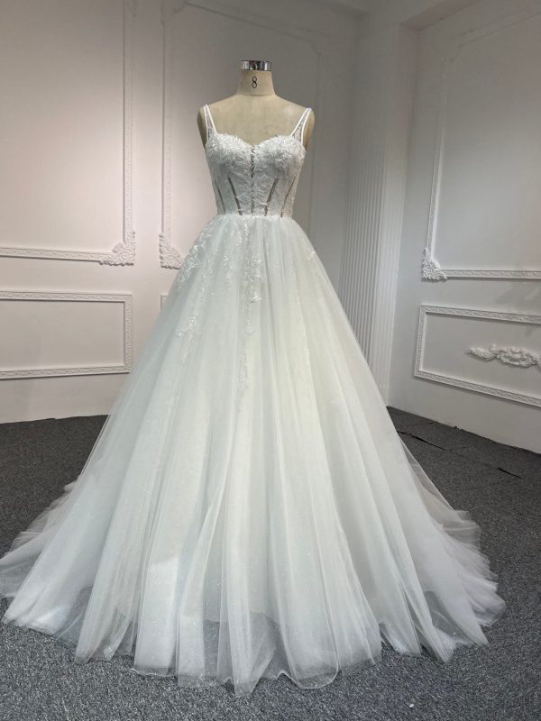 BYG#Y2318 LACE BEADINGS A LINE WEDDING DRESS