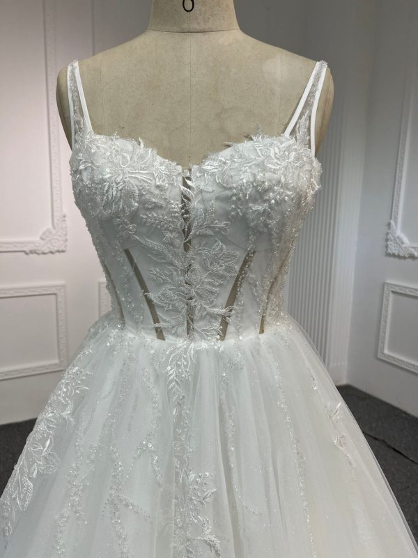 BYG#Y2318 LACE BEADINGS A LINE WEDDING DRESS - Image 4