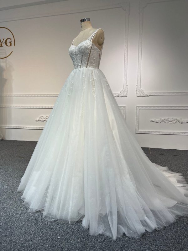 BYG#Y2318 LACE BEADINGS A LINE WEDDING DRESS - Image 2