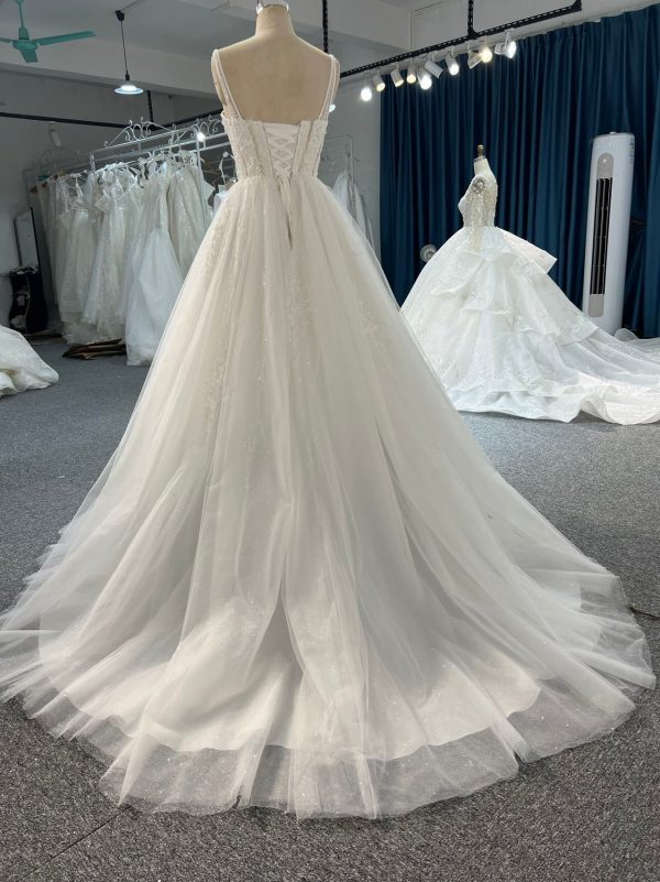 BYG#Y2318 LACE BEADINGS A LINE WEDDING DRESS - Image 3
