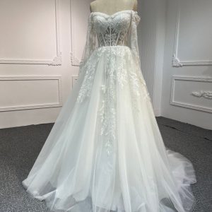 BYG#Y2322 LACE BEADINGS A LINE WEDDING DRESS
