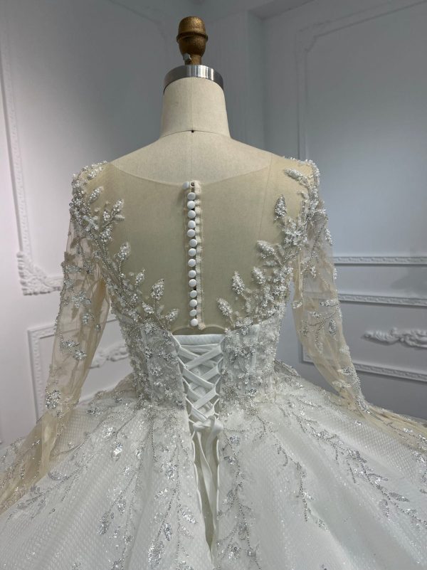 BYG#Z310 LUXURY LAYERING LONG SLEEVES WEDDING DRESS - Image 5