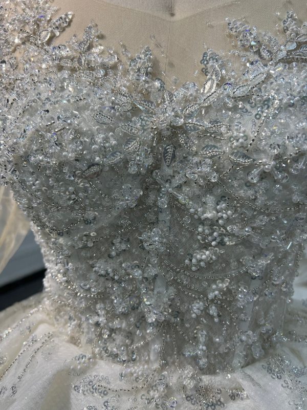 BYG#Z310 LUXURY LAYERING LONG SLEEVES WEDDING DRESS - Image 6