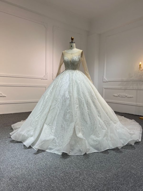 BYG#Z312 LUXURY LAYERING LONG SLEEVES WEDDING DRESS