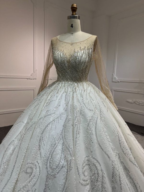 BYG#Z312 LUXURY LAYERING LONG SLEEVES WEDDING DRESS - Image 5