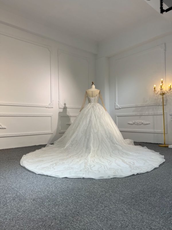 BYG#Z312 LUXURY LAYERING LONG SLEEVES WEDDING DRESS - Image 3