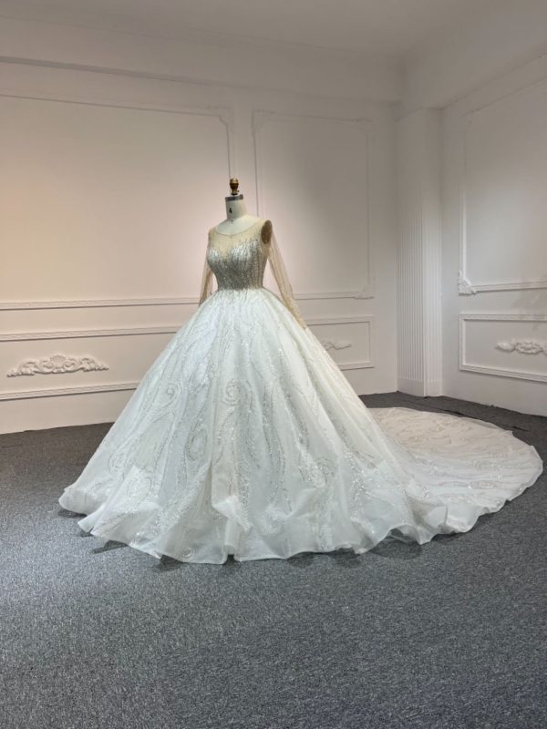 BYG#Z312 LUXURY LAYERING LONG SLEEVES WEDDING DRESS - Image 2