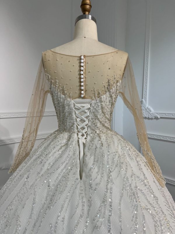 BYG#Z312 LUXURY LAYERING LONG SLEEVES WEDDING DRESS - Image 6