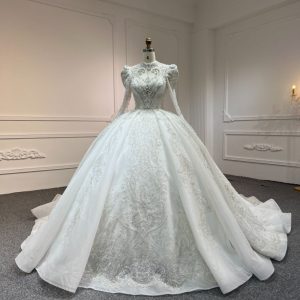 BYG#Z316 LUXURY LAYERING LONG SLEEVES WEDDING DRESS