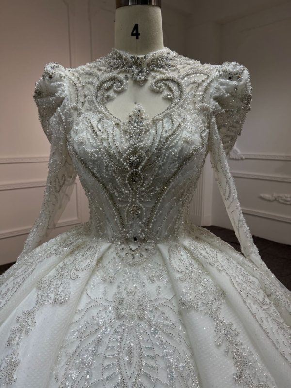 BYG#Z316 LUXURY LAYERING LONG SLEEVES WEDDING DRESS - Image 4