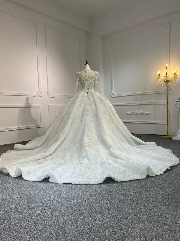 BYG#Z316 LUXURY LAYERING LONG SLEEVES WEDDING DRESS - Image 3